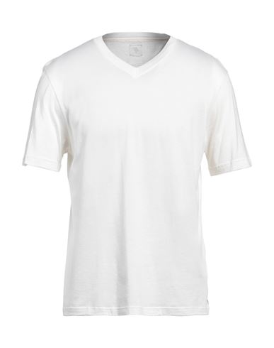 Eleventy Man T-shirt Cream Size Xxl Cotton, Silk In White