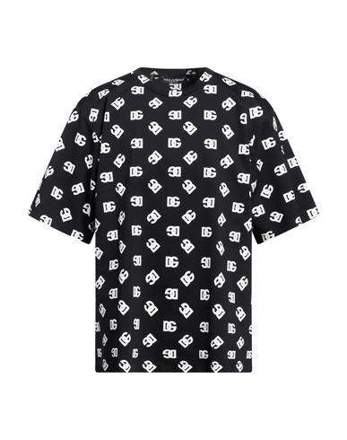Dolce & Gabbana Man T-shirt Black Size 46 Cotton, Polyamide, Elastane