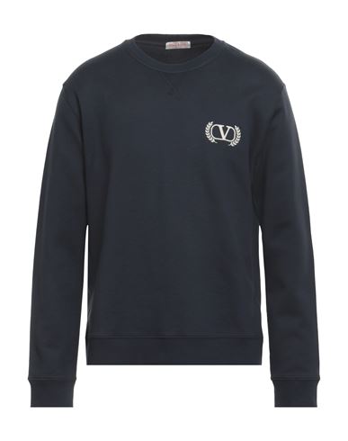 Valentino Garavani Man Sweatshirt Navy Blue Size S Cotton, Polyamide, Elastane, Polyester