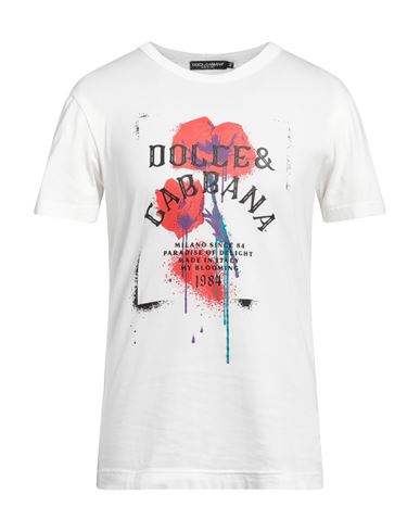 Dolce & Gabbana Man T-shirt Ivory Size 32 Cotton In White