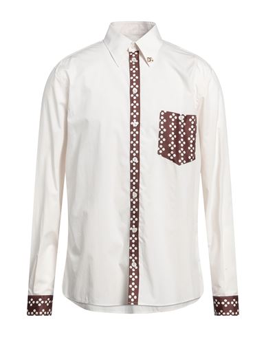 Dolce & Gabbana Man Shirt White Size 16 Cotton, Silk