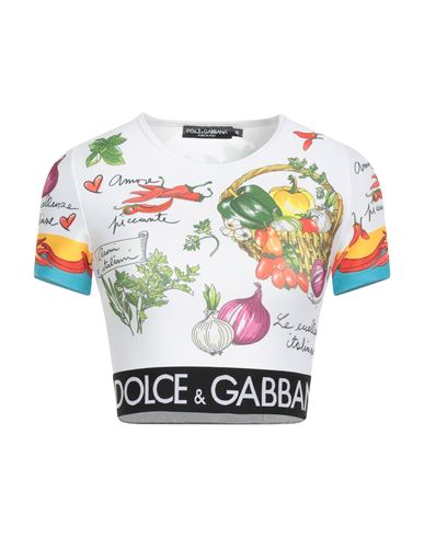 Dolce & Gabbana Woman T-shirt White Size 8 Polyester, Elastane