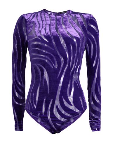 Shop Versace Woman Bodysuit Purple Size 4 Viscose, Polyamide, Elastane