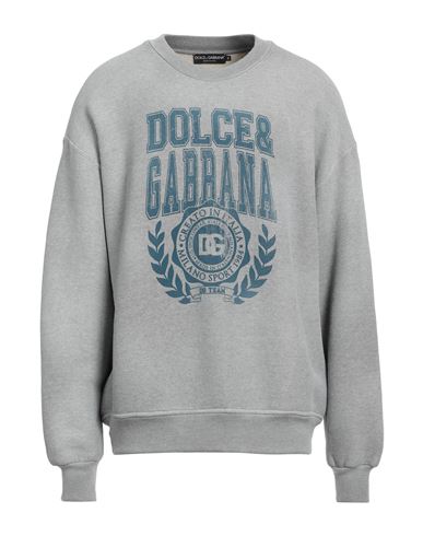 Dolce & Gabbana Man Sweatshirt Light Grey Size M Cotton, Polyamide