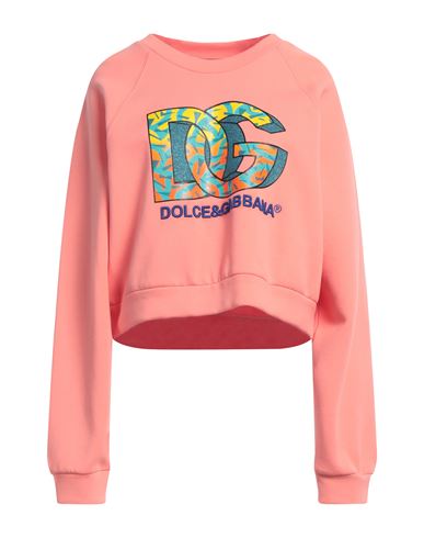 Dolce & Gabbana Woman Sweatshirt Salmon Pink Size 10 Cotton, Polyester