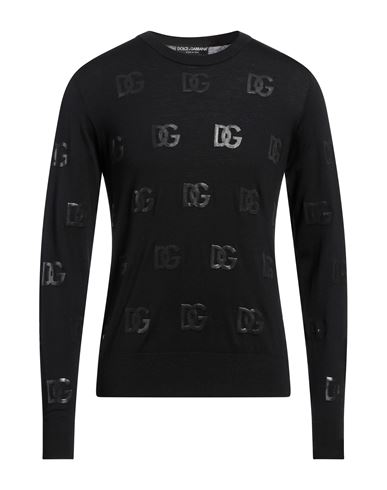 Dolce & Gabbana Man Sweater Black Size 46 Virgin Wool, Polyurethane, Polyester