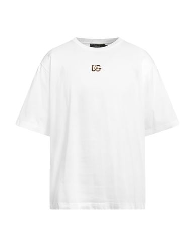 Dolce & Gabbana Man T-shirt White Size 46 Cotton, Brass