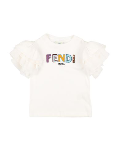 Shop Fendi Toddler Girl T-shirt White Size 4 Cotton, Silk, Polyamide