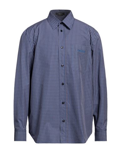 Shop Versace Man Shirt Blue Size 44 Cotton, Viscose