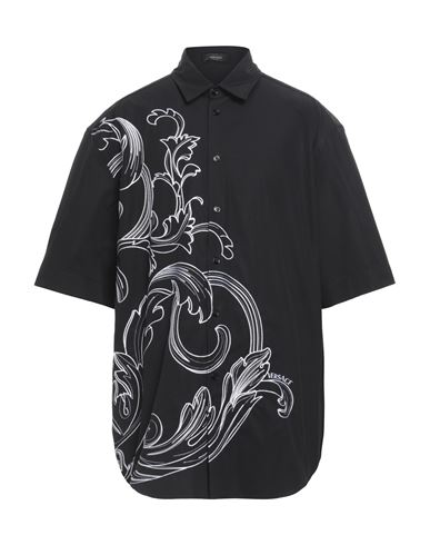 Versace Man Shirt Black Size 42 Cotton, Viscose