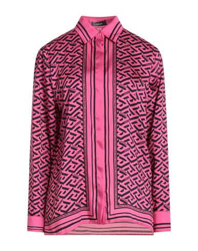 Versace Woman Shirt Fuchsia Size 10 Polyester In Pink