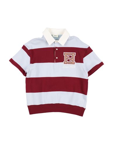 Shop Fendi Toddler Boy Polo Shirt Sky Blue Size 3 Cotton, Acrylic, Polyamide, Polyester, Viscose