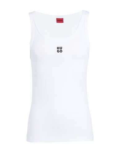 Hugo Boss Hugo Woman Tank Top White Size Xl Cotton, Recycled Polyester, Elastane In White