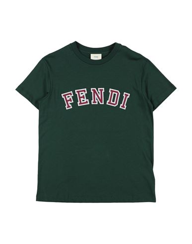 Shop Fendi Toddler Boy T-shirt Green Size 4 Cotton