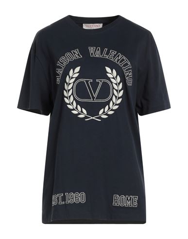 Valentino Garavani Woman T-shirt Midnight Blue Size S Cotton, Polyester
