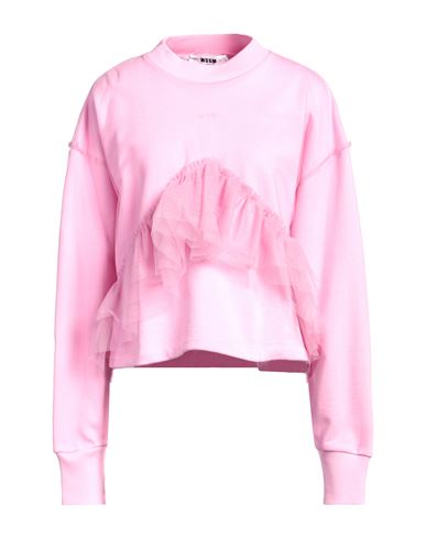 Msgm Woman Sweatshirt Pink Size L Cotton, Polyamide In Pink