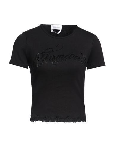 Blumarine Woman T-shirt Black Size M Cotton, Elastane, Polyamide