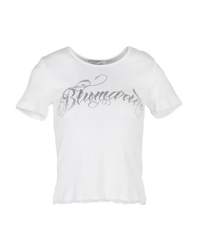 Blumarine Woman T-shirt White Size S Cotton, Elastane, Polyamide