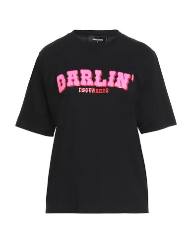 Woman T-shirt Black Size L Cotton