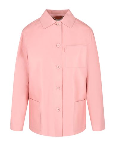 Shop Ferragamo Leather Button-down Shirt Woman Shirt Pink Size 8 Calfskin