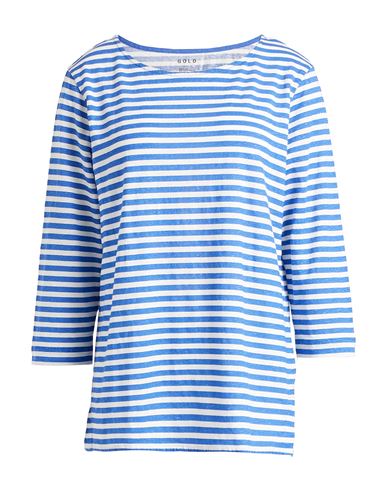 Shop Gold Woman T-shirt Blue Size 3 Linen, Elastane