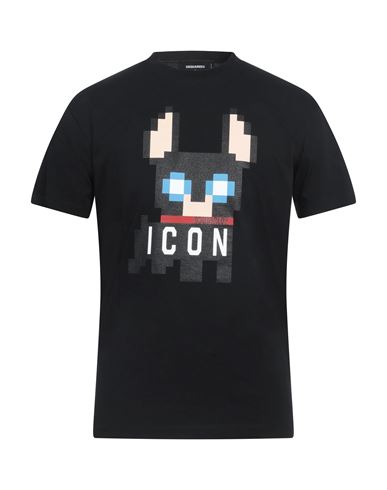 Dsquared2 Man T-shirt Black Size L Cotton In Black