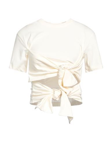 Msgm Woman T-shirt Cream Size Xs Cotton In White
