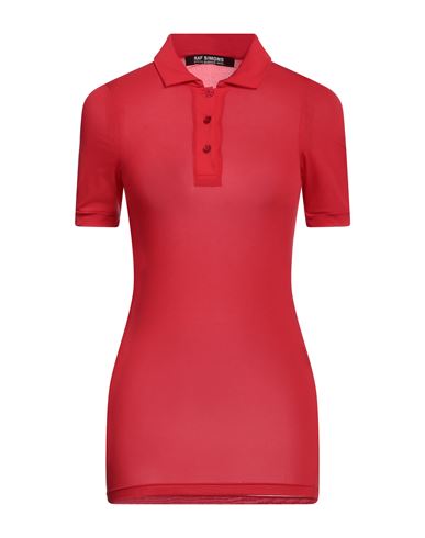 Shop Raf Simons Woman Polo Shirt Red Size M Polyamide, Elastane