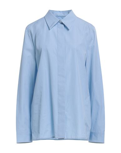Jil Sander Striped Shirt With Long Sleeves And Pointed Collar In Blue