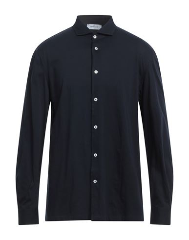 Shop Gran Sasso Man Shirt Midnight Blue Size 16 ½ Cotton