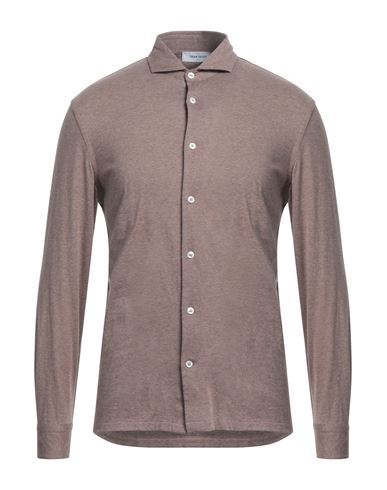 Shop Gran Sasso Man Shirt Khaki Size 15 ½ Cotton In Beige