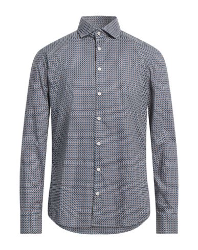 Bastoncino Man Shirt Brown Size 15 ½ Cotton In Blue