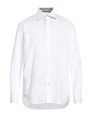 Shop Aquascutum Man Shirt White Size 17 Cotton, Elastane