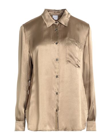 Aspesi Woman Shirt Camel Size 8 Viscose In Gray