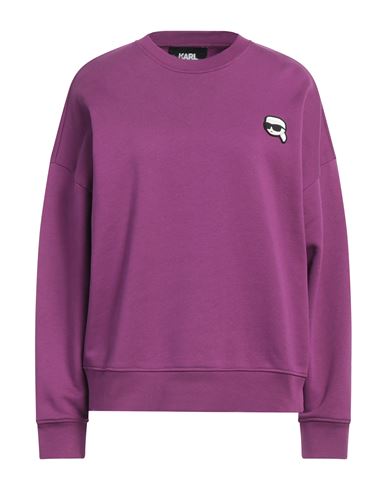 Karl Lagerfeld Woman Sweatshirt Purple Size S Organic Cotton, Polyester In Multi