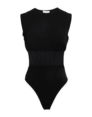 Shop Alexander Mcqueen Woman Bodysuit Black Size 8 Viscose, Elastane, Polyamide