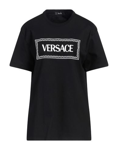 Shop Versace Woman T-shirt Black Size 4 Cotton, Elastane