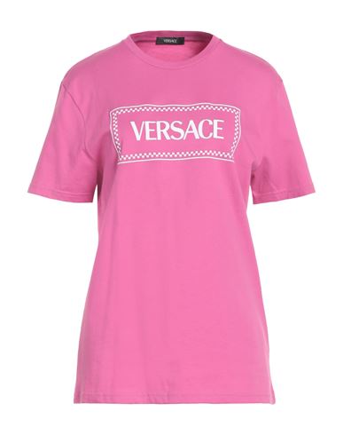 Shop Versace Woman T-shirt Fuchsia Size 2 Cotton, Elastane In Pink