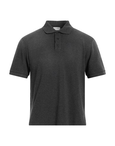 Saint Laurent Man Polo Shirt Lead Size Xl Cotton, Polyester In Grey