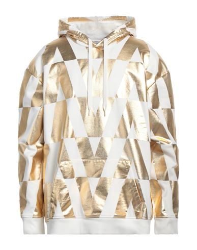 Shop Valentino Garavani Man Sweatshirt Gold Size L Cotton, Elastane