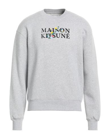 Shop Maison Kitsuné Man Sweatshirt Light Grey Size L Cotton