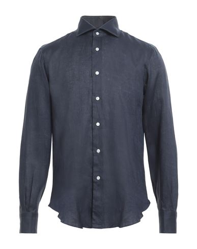 Barba Napoli Man Shirt Midnight Blue Size 17 ½ Linen