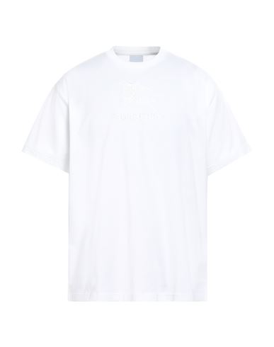 Shop Burberry Man T-shirt White Size L Cotton