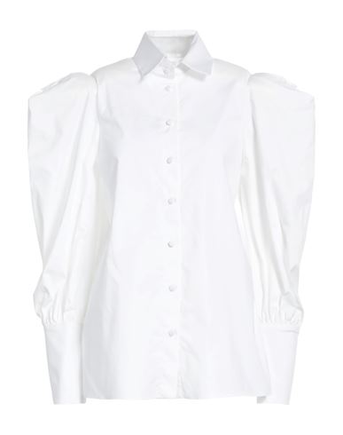 Actualee Woman Shirt White Size 8 Cotton, Elastane