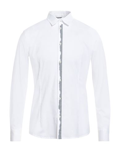 Shop Grey Daniele Alessandrini Man Shirt White Size M Cotton, Elastane