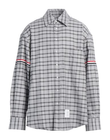 Thom Browne Man Shirt Grey Size 3 Cotton