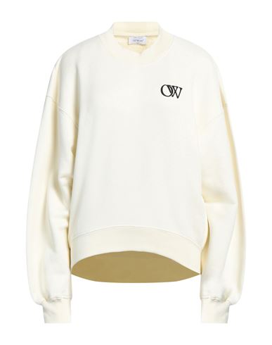 Off-white Woman Sweatshirt Ivory Size M Cotton, Elastane
