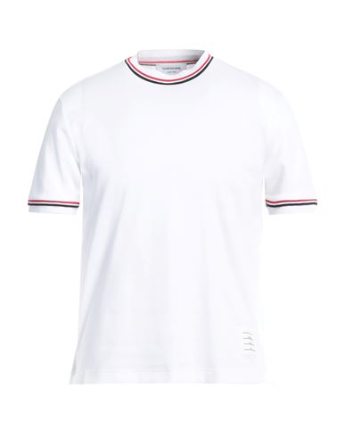 Shop Thom Browne Man T-shirt White Size 4 Cotton, Elastane