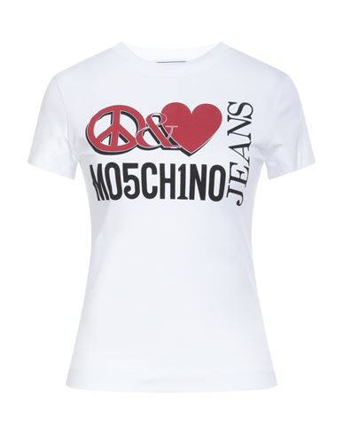 Moschino Jeans Woman T-shirt White Size L Cotton