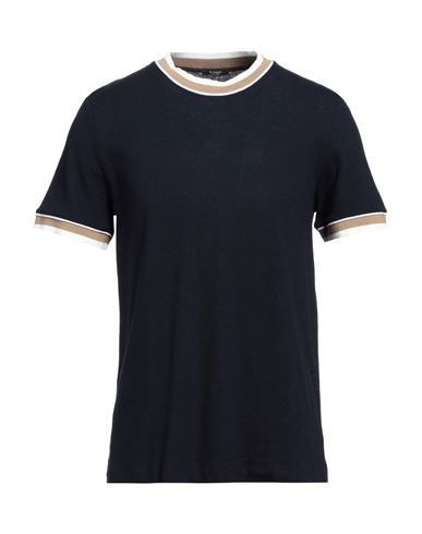 Peserico Man T-shirt Midnight Blue Size 42 Cotton, Linen